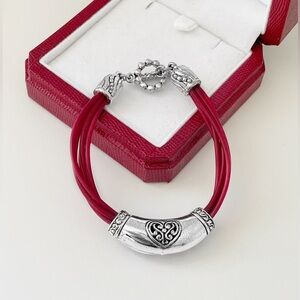 Vintage Brighton Red Leather Bracelet